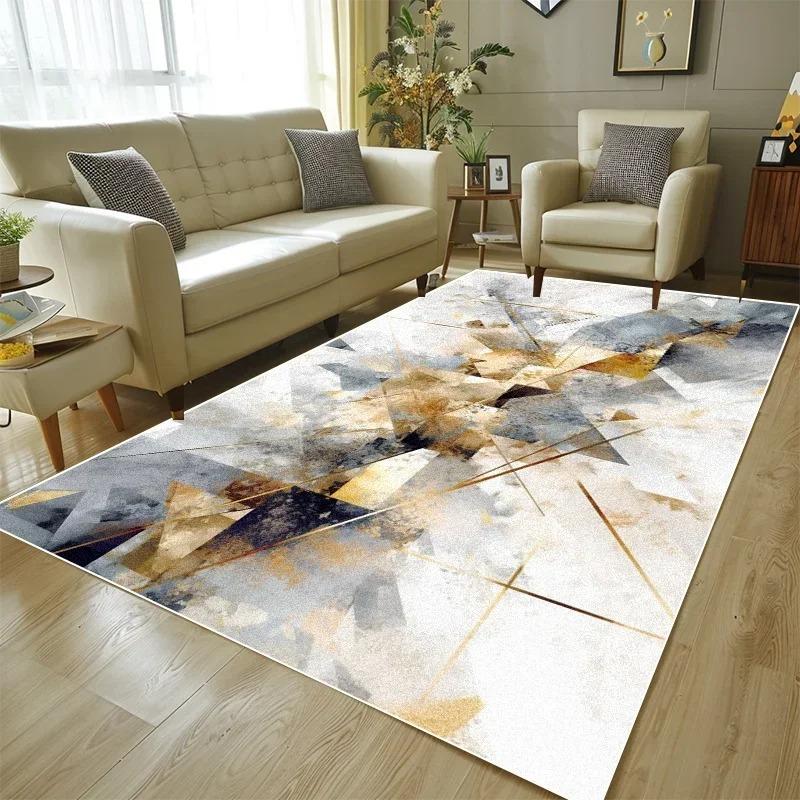 Ковер в стиле «золотые брызги» для гостиной, современный роскошный ковер большой площади, белый с золотым узором, моющийся, мягкий напольный коврик, домашний декор