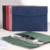 Button Design File Bag PU Leather Document Bag Thickened Test Paper Storage Bag