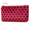 Портативная мини сумка из полиэстера на молнии и принтом в мелкое сердечко для косметических средств и макияжа