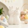 Пасхальный обнимающийся кролик Керамическая фигурка Миниатюрная Розовая Белая Пара Кроликов Статуэтка Дом Офис Рабочий стол