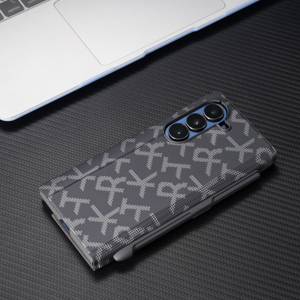 Чехол-книжка Smart View из кожи для Samsung Galaxy Z FOLD 7 5G с держателем для стилуса, для Galaxy ZFold 7 6 5 4 3, с окном, подставка