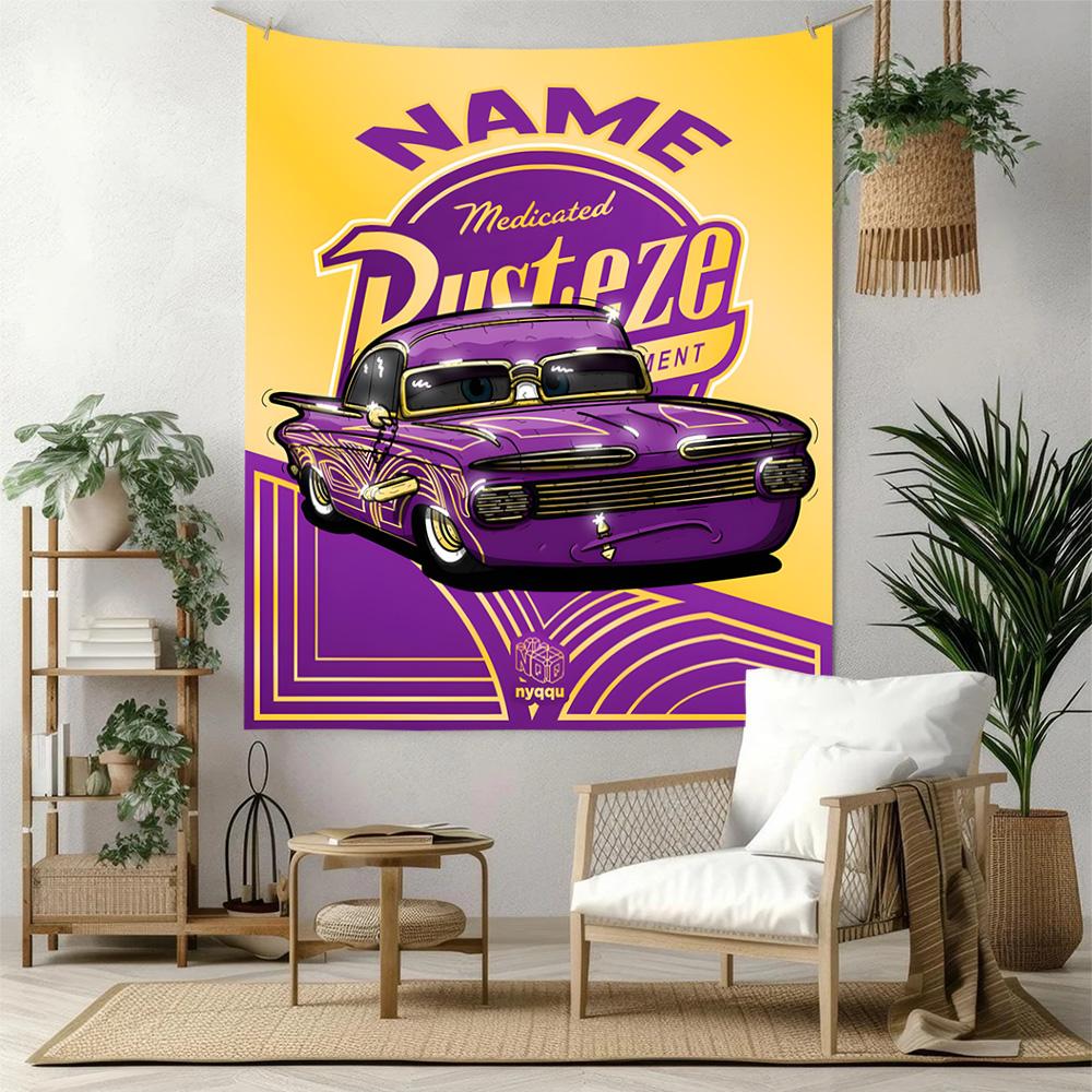 Truck Racing3 Custom Your Name Wall Decor Tapestry Art For Pet Memorial Birthdaywedding Party Backdrop Family Gift