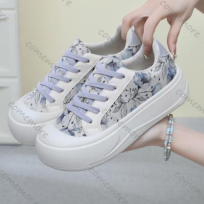 Празднуйте Женские Кроссовки Обувь Весна Осень Уличные На шнуровке Платформа Балетки Удобный Подъем Высоты Повседневная Обувь