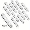 12pcs Flat Mending Plate Stainless Steel Flat Bracket Metal Straight Brace Repair Joining Fixing Bracket Wood Bracket Connector
