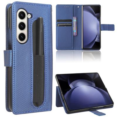 Для Samsung Z Fold 6 Fold 5 Z Fold4 Fold3 Роскошный деловой ромбовидный узор из искусственной кожи с отделением для ручки, подставка для кошелька, сумки для телефона