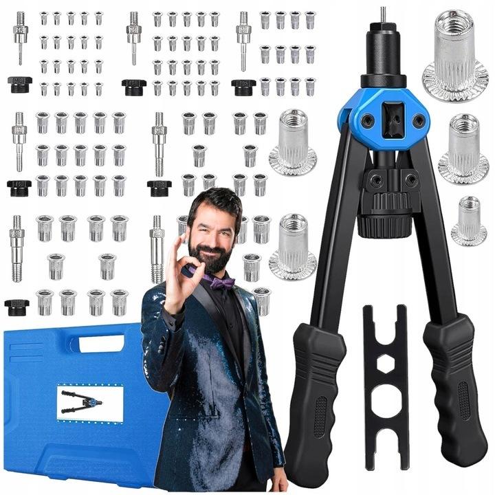 [PACZB] Hand Riveter for Rivet Nuts M3-M12 SET 126 pcs CASE D905