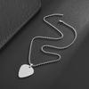 Stainless Steel Glossy Guitar Pick Pendant Necklace for Men and Women, Simple Fashion Jewelry, Couple Gift
