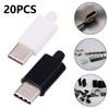Упаковка из 20 USB 3.1 Type-C Папа Плата PCB Пайка Линия С Черным Или Белым Корпусом Подходит Для Пайки Кабелей