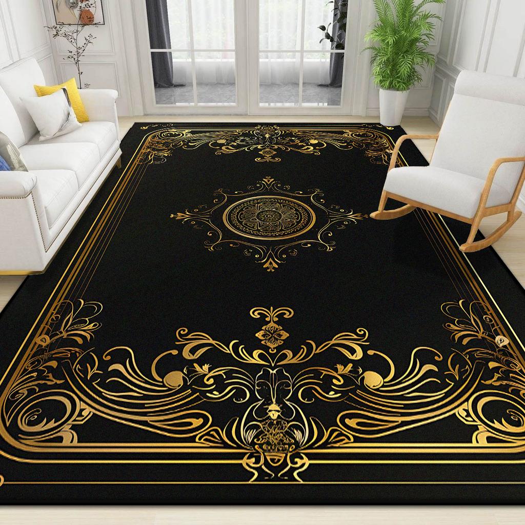 Большие Роскошные Золотые Ковры для Гостиной Дома Декор Спальни в Скандинавском Стиле Ковер Нескользящий Коврик для Кофейного Столика Tapis Salon
