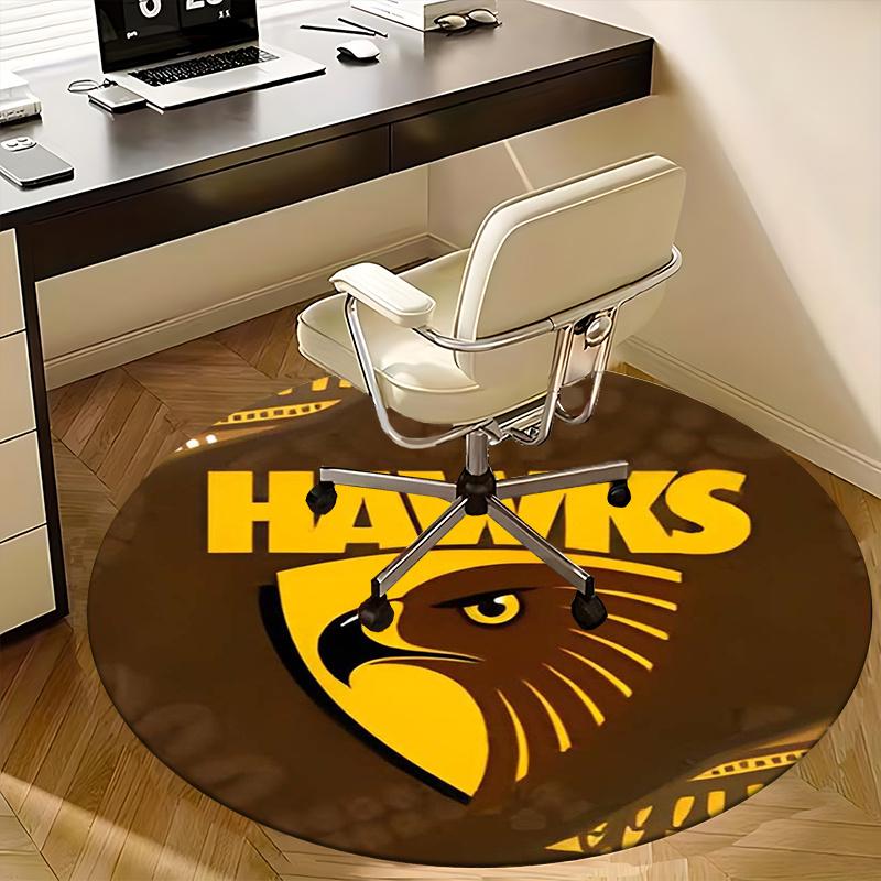 Hawks,Team Logo Chair mat Round Rug-Office carpet, Machine Washable, Non-slip, Suitable for Living Rooms, Bedrooms, Entryways, and Holiday-t