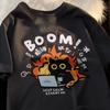 Funny Fashion Women T Shirt Cat Printed T-Shirt Casual Short Sleeve Couples T-Shirt Funny Cat Streetwear Female Top Tee