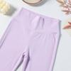 3-14 лет Детские Девочки Однотонные Эластичные Расклешенные Брюки С Завышенной Талией Фитнес Брюки