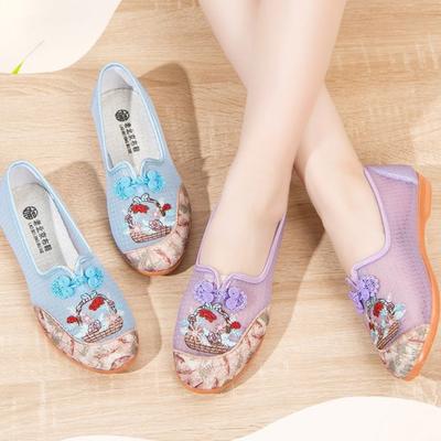 Мягкая подошва повседневные мокасины для женщин летняя мода вязаные нескользящие дышащие сетчатые прогулочные туфли женские туфли на платформе без застежек