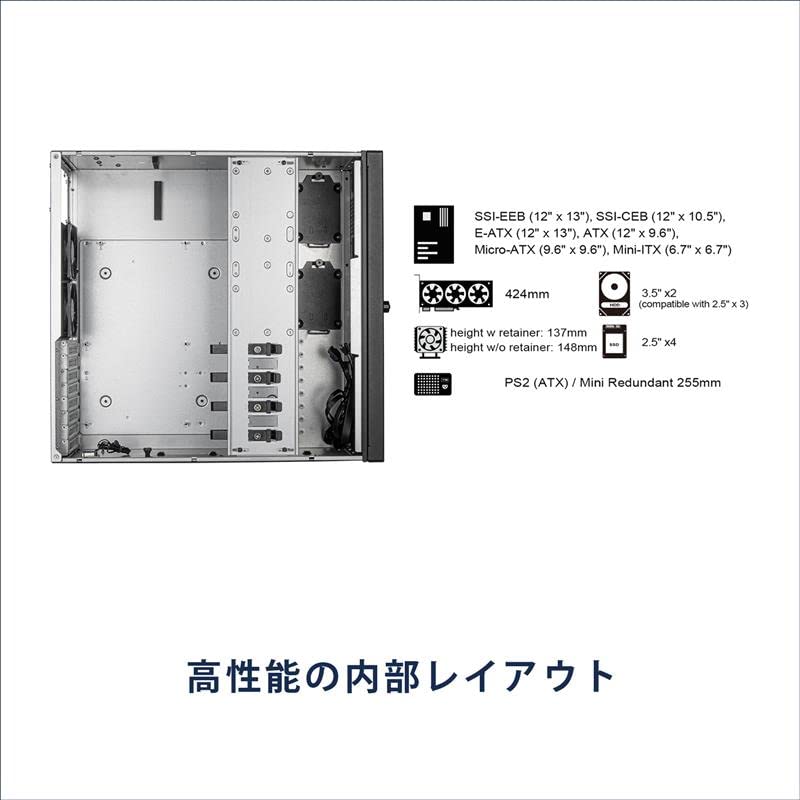 Silver Stone SilverStone корпус для монтажа в стойку возможна вертикальная установка 4U авторизованный дистрибьютор SST-RM44 совместимый с SSI-EEB, [Внутренний продукт]