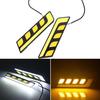 1Pc Led Cob Fog Lamp Car Daytime Running Drl Waterproof With Turn Signal Light