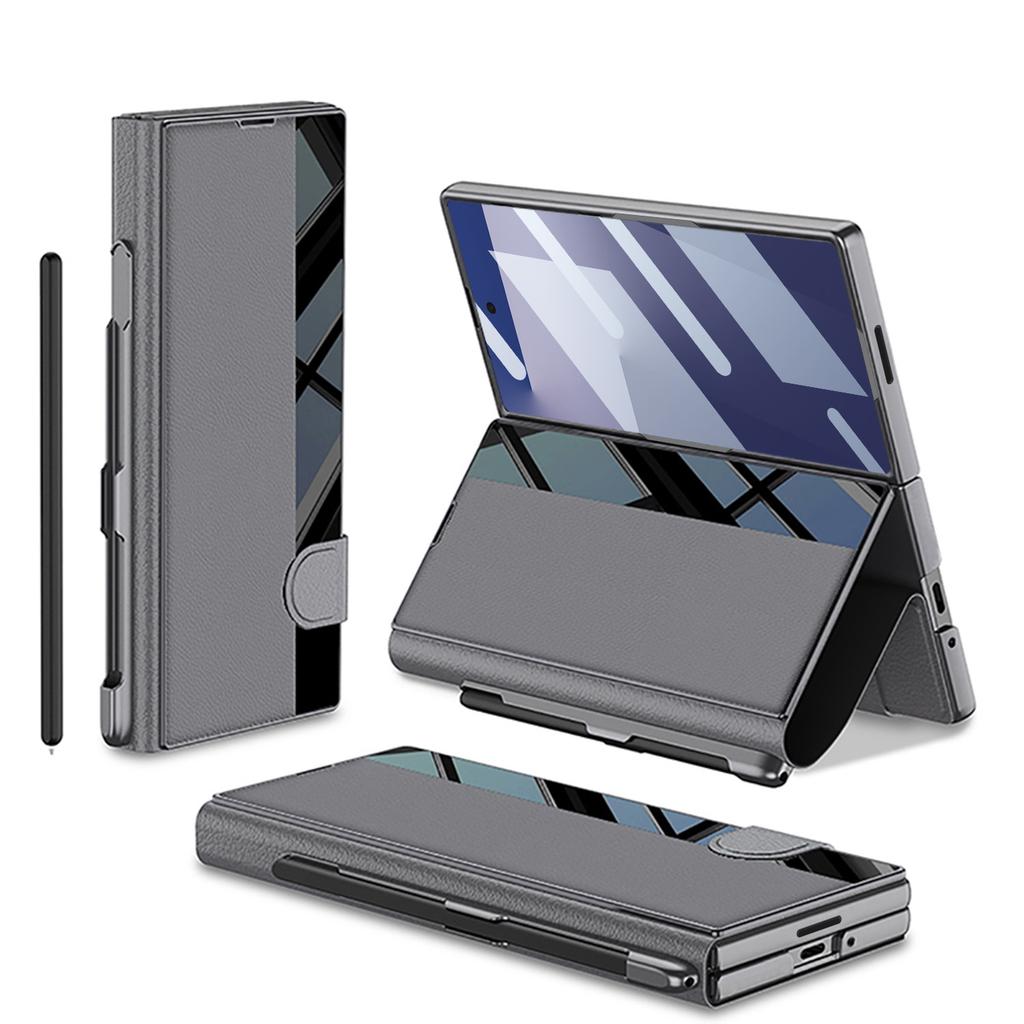 Чехол для мобильного телефона Samsung ZFold7, деловой, складной экран, ZFold6, откидная крышка, пленка, интегрированный слот для ручки, кожаный чехол