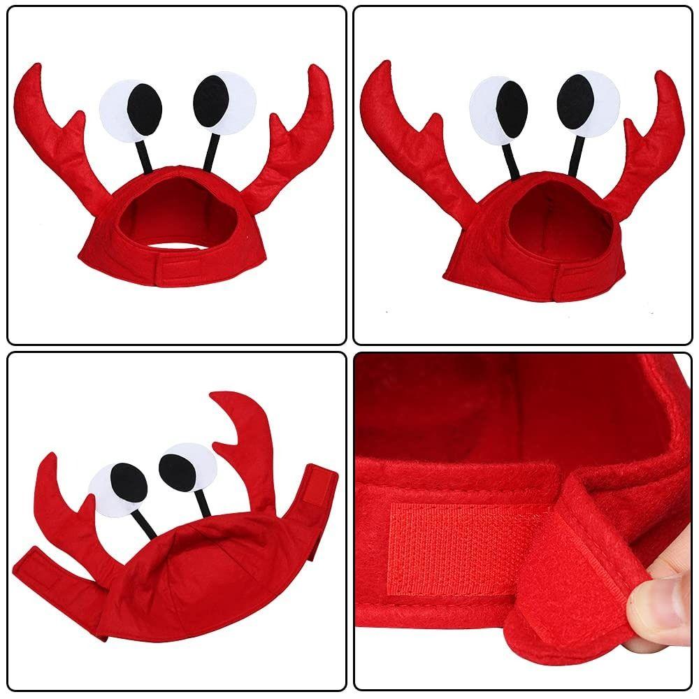 1 Set Funny Animal Crab Lobster Hat Red Wine Bow Tie Party Cap Boys Costume Fancy Hats  Easter Party