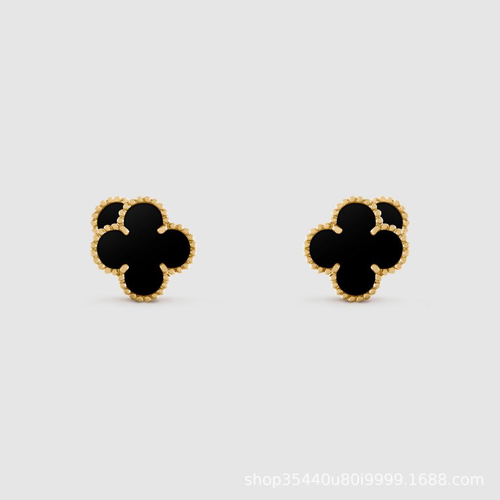 Серьги-тренды в виде четырехлистного клевера, настоящие серьги-фритиллярии