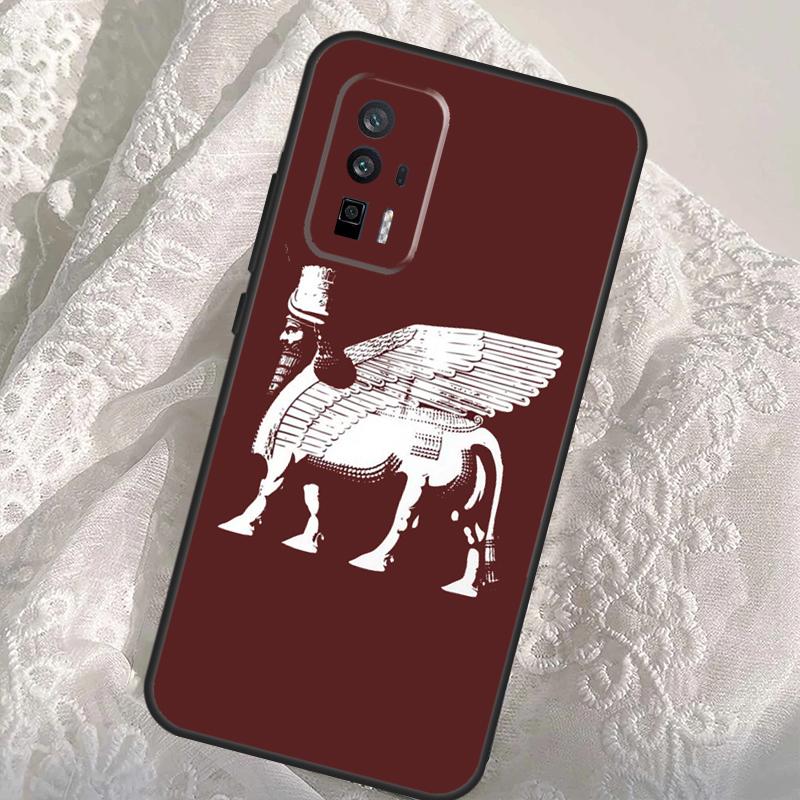Lamassu Assyrian Winged Lion Case For Xiaomi 14T Pro 13T 12T 11T 13 14 Ultra POCO X6 F6 Pro M6 X3 X5 M5s F3 F5 Cover