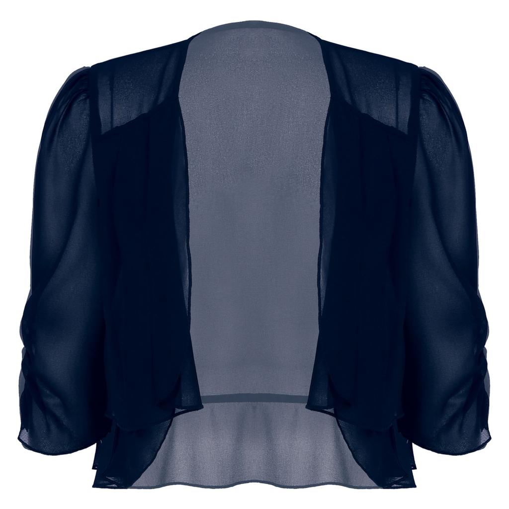 Женское шифоновое болеро-кардиган с открытой передней частью и половиной рукавов, аксессуар для платья