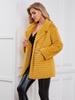 2023 Women's Warm Striped Faux Fur Coat with Lapel for Fall and Winter