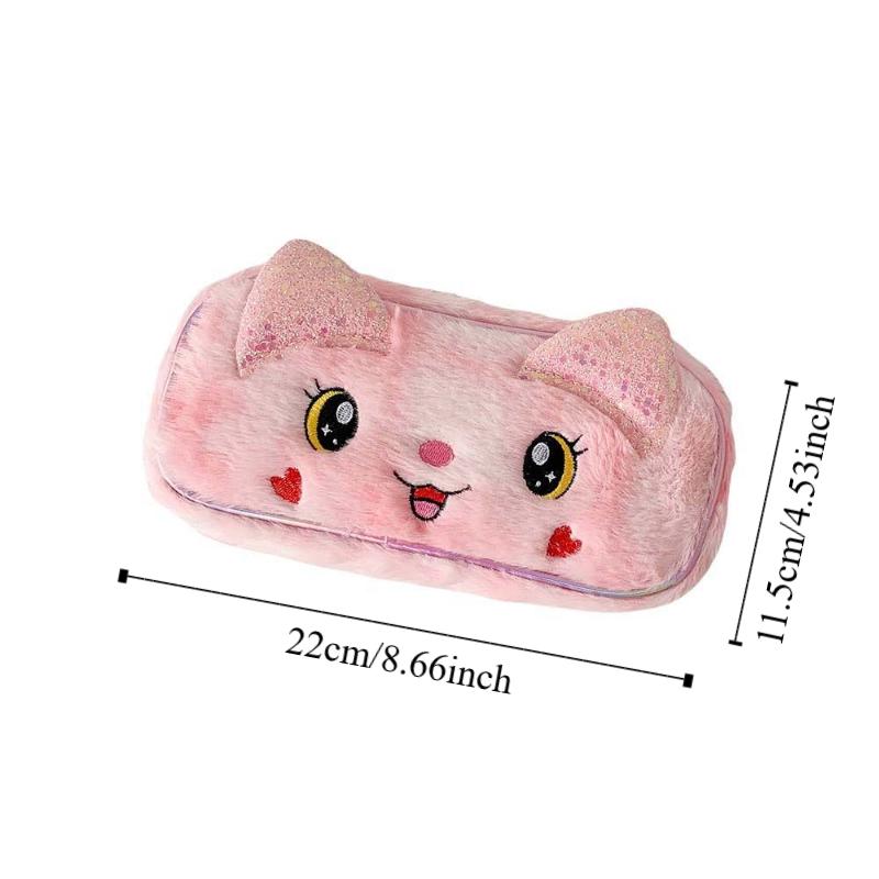 Plush Korean Style Pencil Case Desktop Storage Plush Pencil Pouch Kawaii Y2K Stationery Bag  Women