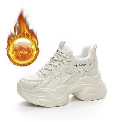 Зимние новые женские кроссовки из хлопка на танкетке со шнуровкой женские ботинки с высоким верхом на платформе износостойкая женская обувь Zapatos Mujer