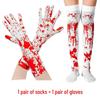 Halloween Bloodstained Skeleton Socks & Gloves Costume Props