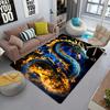 1Pcs Anti Fatigue Kitchen Rugs, Fire Dragon Print Waterproof Non-Slip Thick Cushioned Kitchen Mat Heavy Duty Comfort Standing Mat for Kitchen