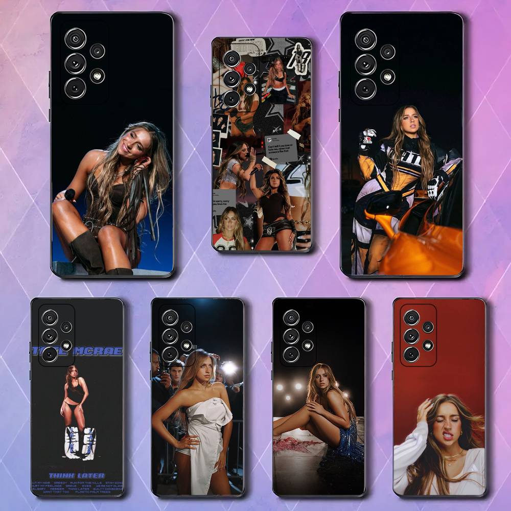Чехол для телефона Singer T-Tate McRae Роскошный Черный Для Samsung Galaxy S23 S24 S25 Ultra S22 Plus S21