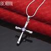 925 Sterling Silver Cross Zircon Pendant Necklace Fashionable Wedding Jewelry