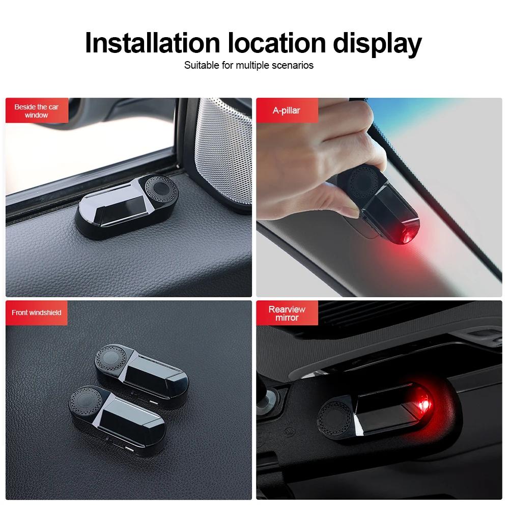 Car Security Light Strobe Signal Security System Simulated Anti-Theft Caution LampTail Light Solar LED Flashing Decorative Light