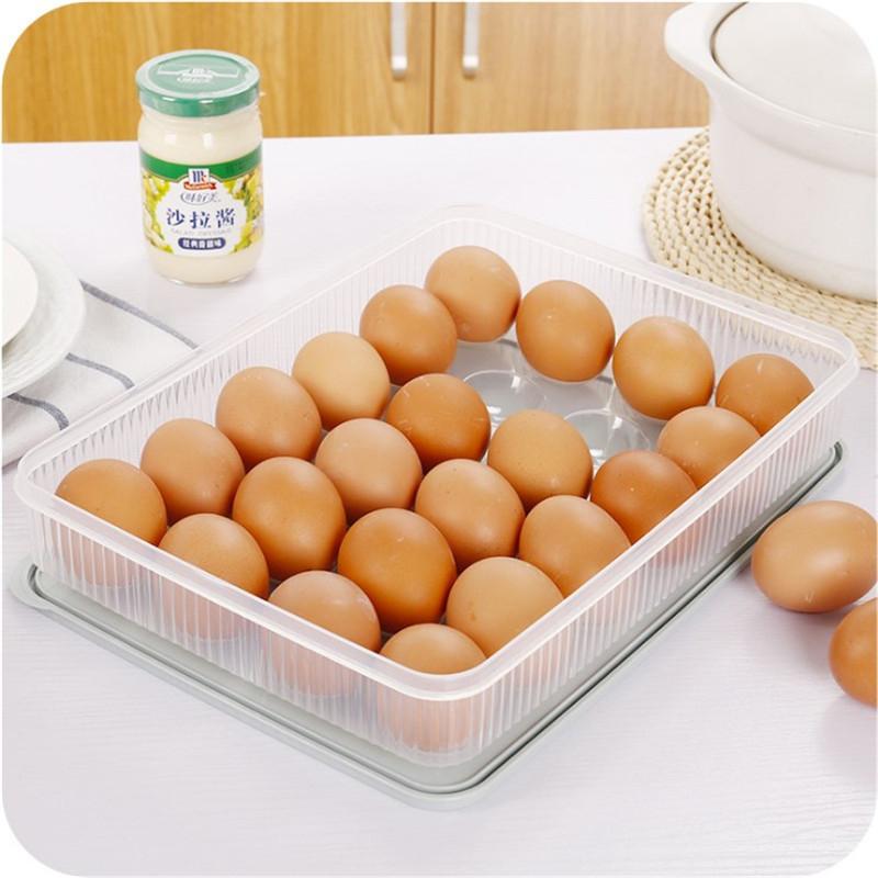 Multifunctional Household 24 Grid Refrigerator Fresh-keeping Box Egg Storage Box Portable Picnic Storage Box Kitchen Accessories