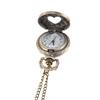 Vintage Pocket Watch Bronze Color Quartz Watch Cool Chain Hollow Love Heart Watches Necklace Pendant Gifts For Women Man