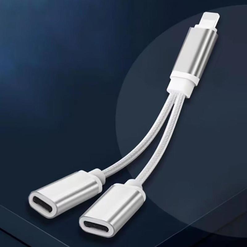 Аудиокабель Зарядка 2 в 1 Для Iphone14 13 12 11 Pro Max X 8 Аксессуары Зарядный кабель Наушники Аудио Aux Адаптер Зарядное устройство