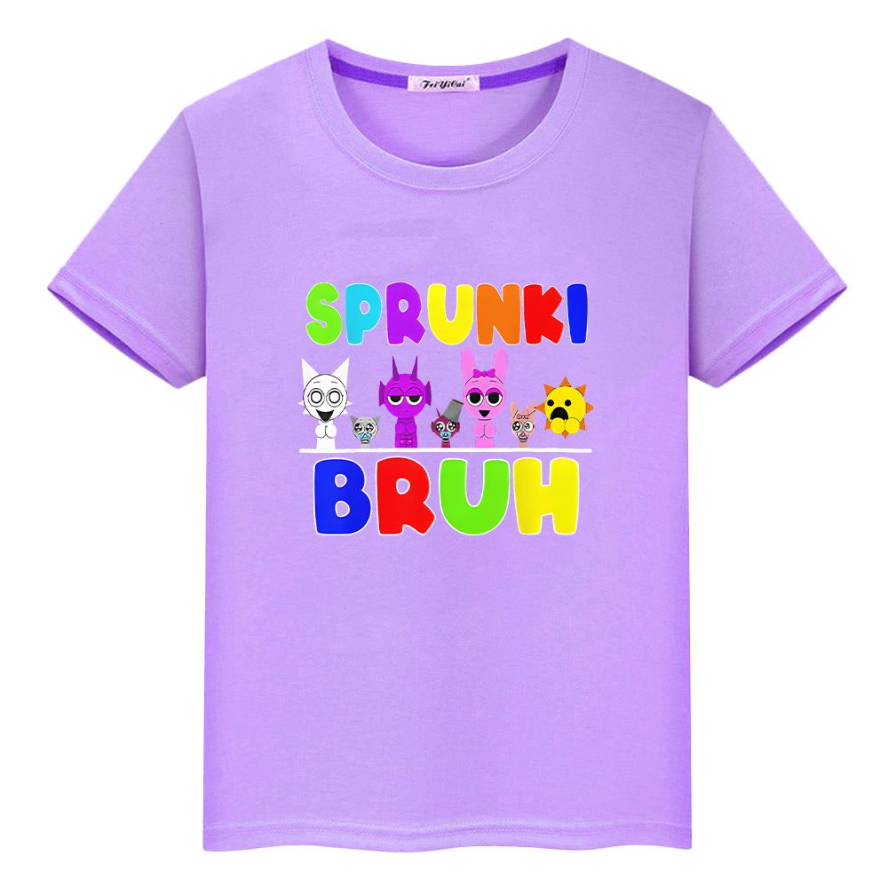 Футболка для мальчика 10 лет Sprunki принт 100% хлопок аниме топы y2k цельный Sprunki милые короткие футболки гордость футболка одежда для девочек