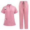 1 Set Surgical Uniforms Short-sleeved Nursing Tunic Suit Beauty Salon Medical Doctor Trousers Sets Woman Scrub Set Top-Pants