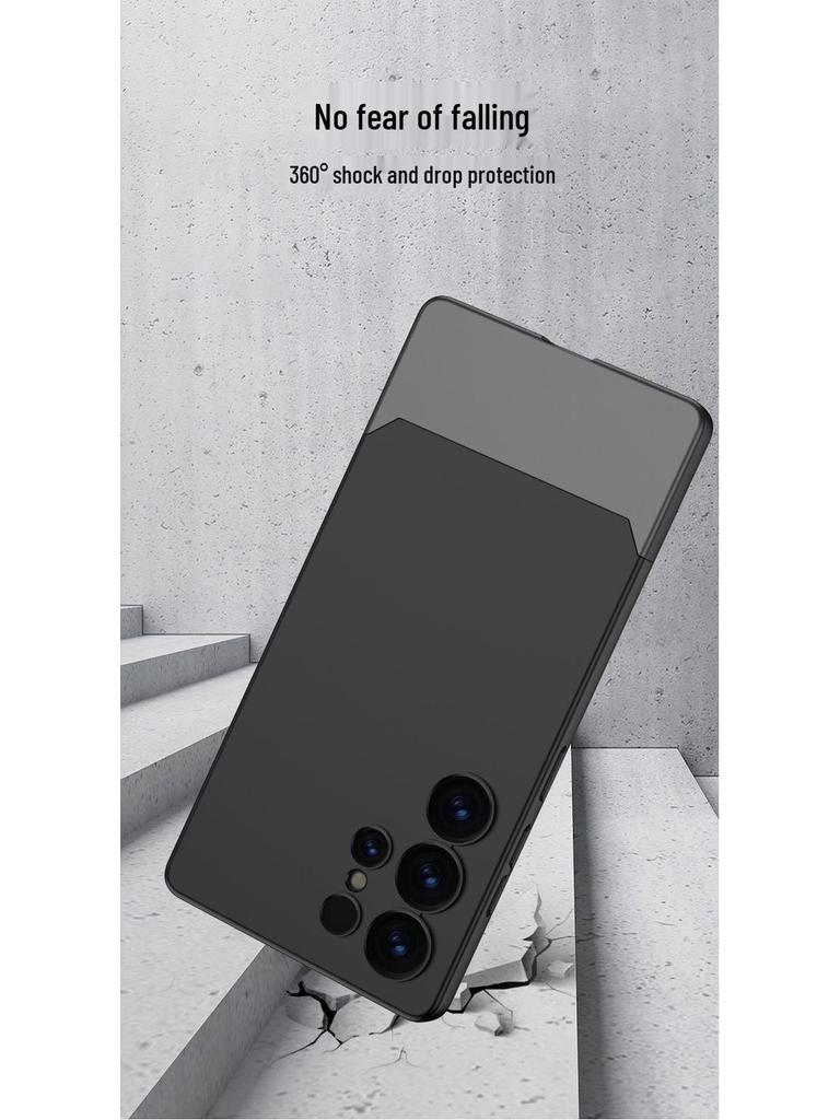 Samsung S25 Ultra Матовый чехол-патчворк с заклепками - Ощущение кожи, Модный дизайн 2-в-1