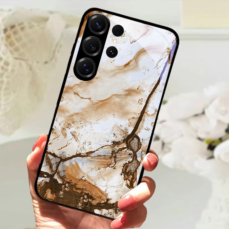 Для Samsung S24 Ultra Закаленное Стекло Задняя Крышка Чехол Для Galaxy S20 S21 S22 S23 S30 Ultra Жесткий ПК Стекло Защитные Чехлы для Телефона