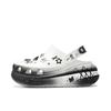 Crush Clog Made with Stars Pure Love Simulator Subculture Y2K Mine Bow Stars Punk Splash Hole Shoes Unisex Black & White