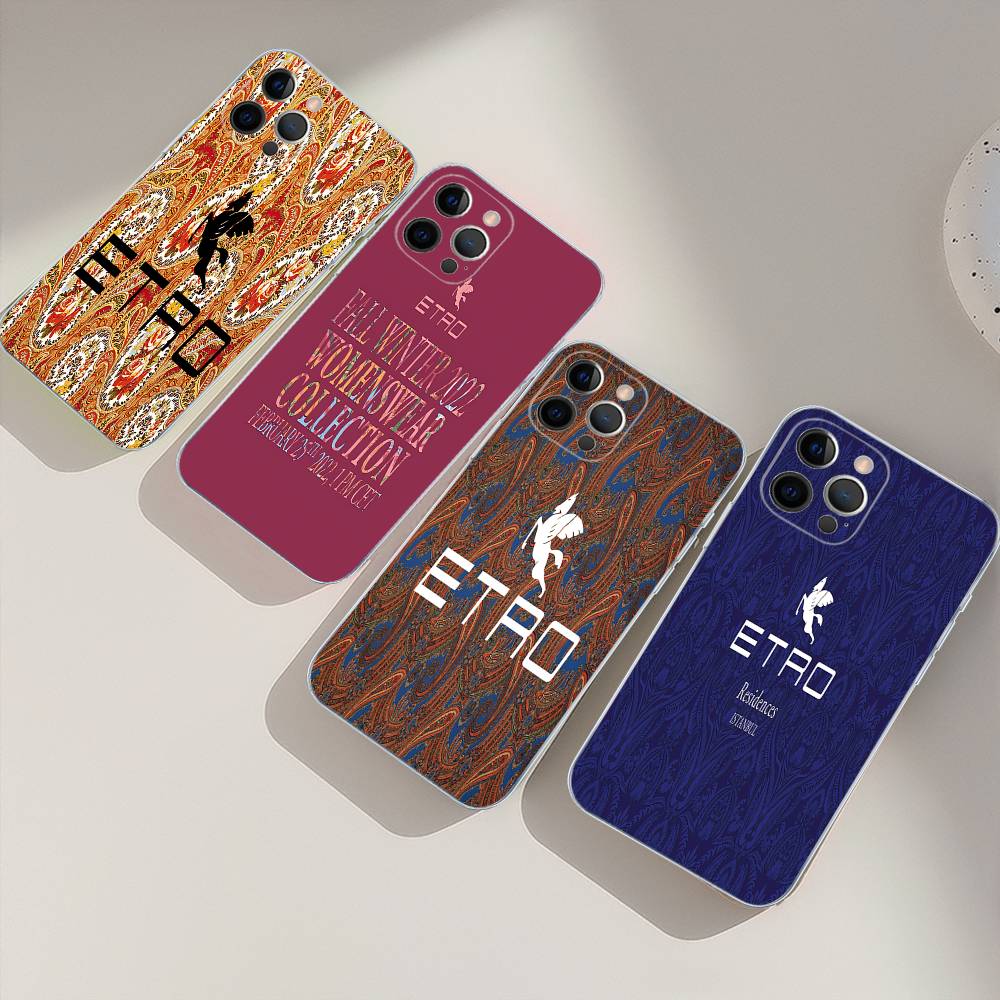 Классический дизайн Чехол для телефона E-Etro Для IPhone 17 16 15 14 13 11 12 Pro Max 16 Plus Прозрачный