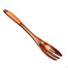 Wooden Fork Kitchen Cooking Utensil Tool Teaspoon Tableware For Salad Fruit , Brown Kinking