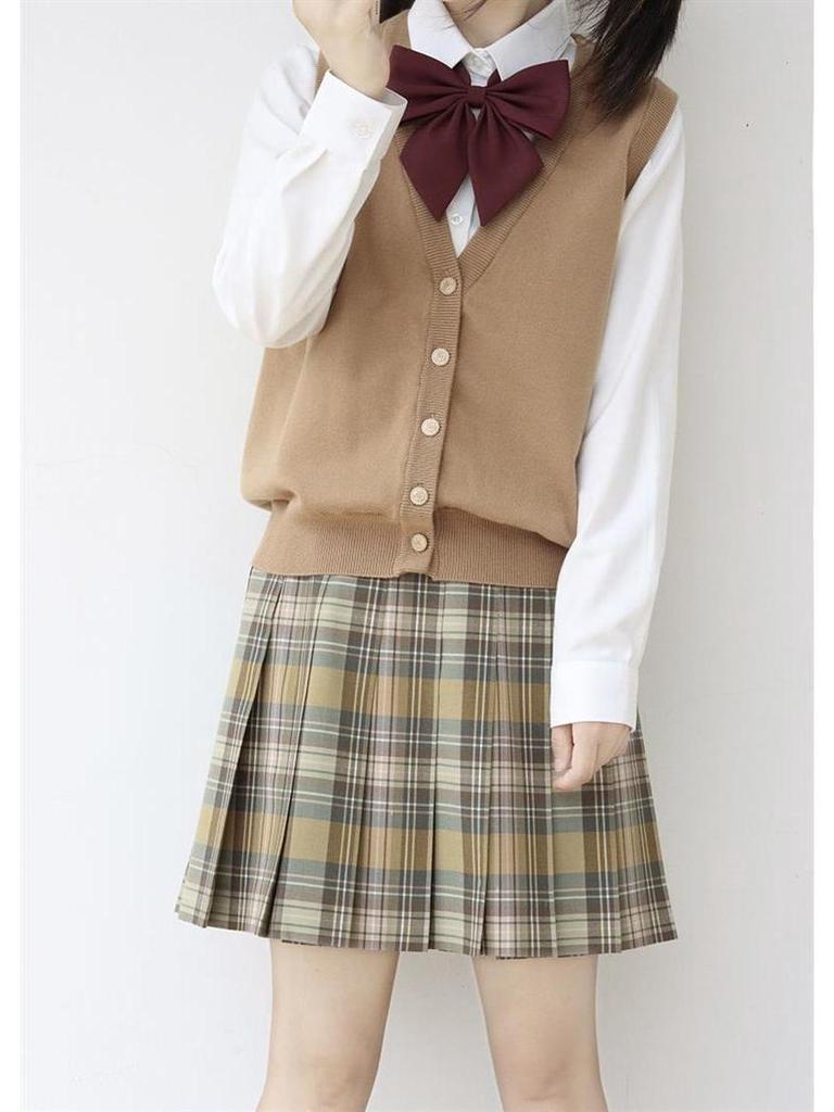 Оригинальный темно-синий кардиган-жилет JK - Вязаный свитер с V-образным вырезом в японском школьном стиле