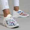 Fashion Floral Knitted Sneakers Women Autumn 2025 Breathable Mesh Platform Casual Shoes Woman Plus Size 43 Non Slip Tennis Shoes Flats