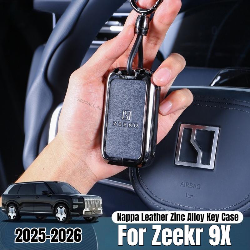 Для Geely Zeekr 9X Чехол для ключа электромобиля Оболочка ключа автомобиля Кожа Наппа Сплав Цинка Брелок Сумка Чехол Обложка Аксессуары