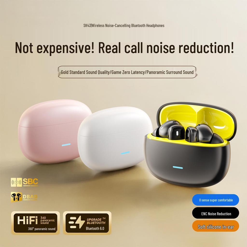 Беспроводные Bluetooth-наушники SK43, Внутриканальные для музыки и звонков, Длительное время работы от аккумулятора