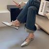 Pointed French European Goods Thick with Buckle Baotou Cool Slippers Women Wear Summer New Retro