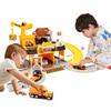 Garage Toy Set Car Vehicle Building Parking Lot Race Tracks for Boys with Light Sound 3pcs Alloy Car