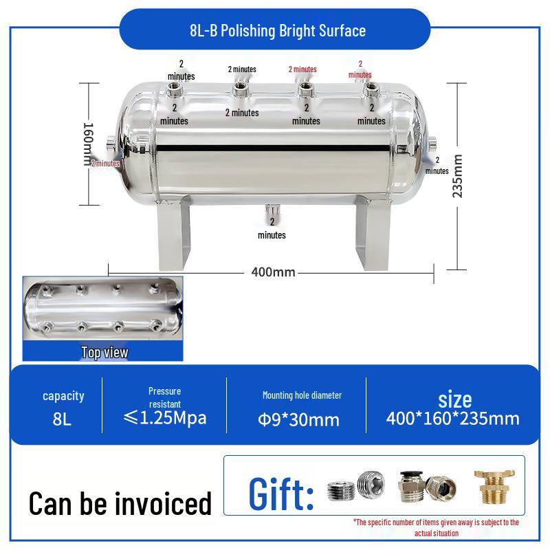 Compact Horizontal Air Pressure-Stabilizing Vacuum Tank for Automated Equipment