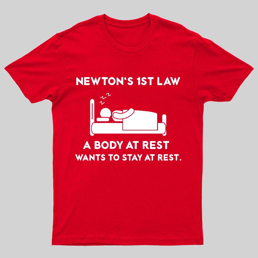 Newtons First Law Funny Geeky T-Shirt